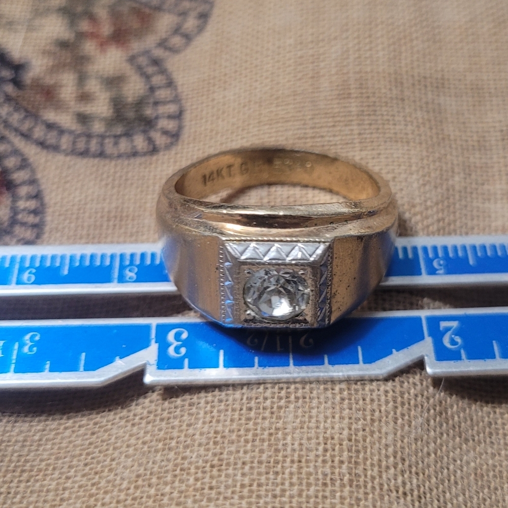 14K Plated Men's CZ Ring